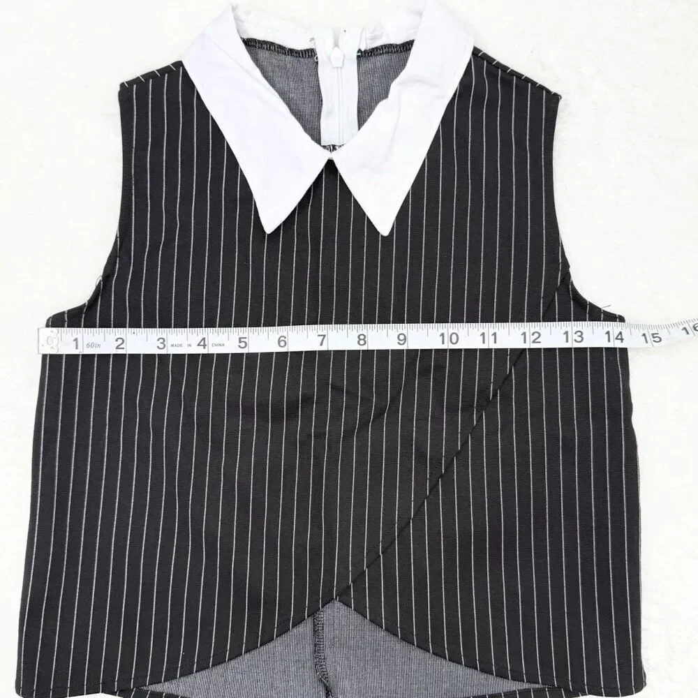 Balera Sleeveless Pin Stripe Top With Collar and Matching Pin Stripe Pants Style